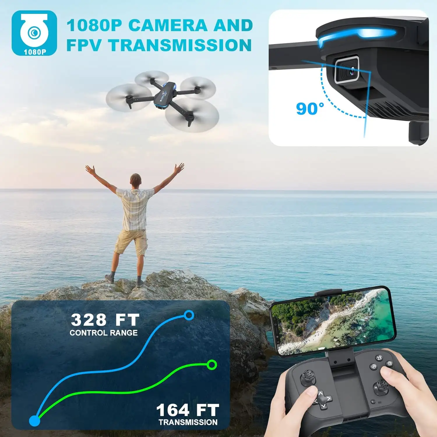 Hiturbo Drone with 1080P Camera for Beginners and Kids - 812mt99ix6l._ac_sl1500_